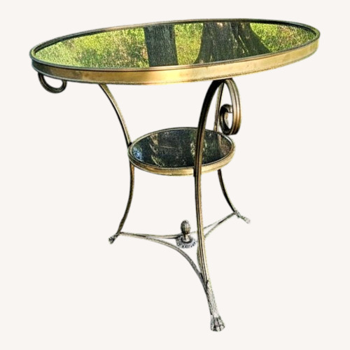 Used Art Deco Side Accent Table Glass Slate Top  for sale on AptDeco