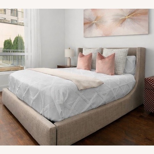 Used Room & Board Marlo Gray Queen Bed W Storage for sale on AptDeco