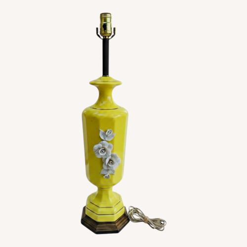 Used Canary Yellow Lamp With Icing Flowers for sale on AptDeco