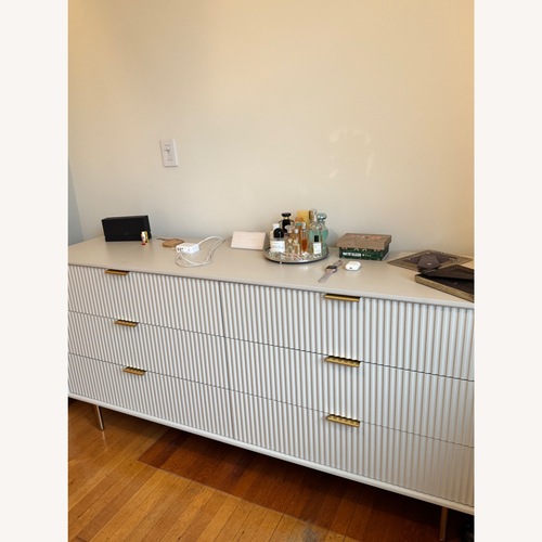 Used West Elm Quinn Light Gray Wood Dresser for sale on AptDeco