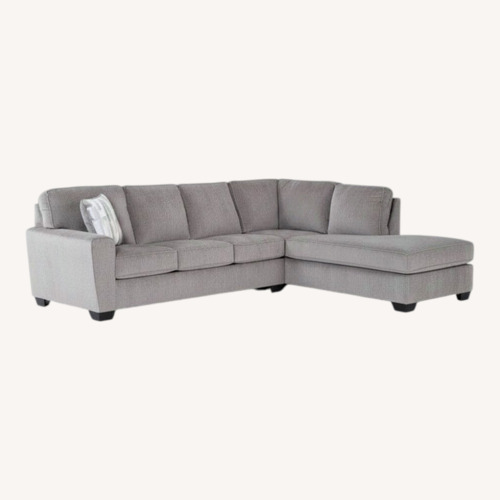Used Living Spaces Mcdade Light Gray Fabric 2 Piece Sectional for sale on AptDeco