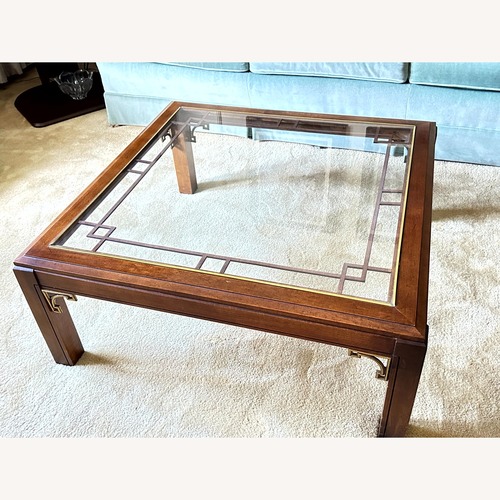Used Vintage Wood & Glass Coffee Table for sale on AptDeco