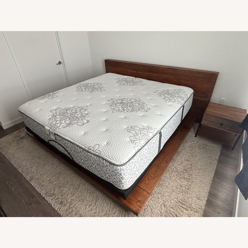 Used Crate & Barrel Atwood Natural Wood King Bed for sale on AptDeco