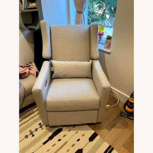 Used Babyletto Kiwi Electric Recliner Light Gray Fabric for sale on AptDeco