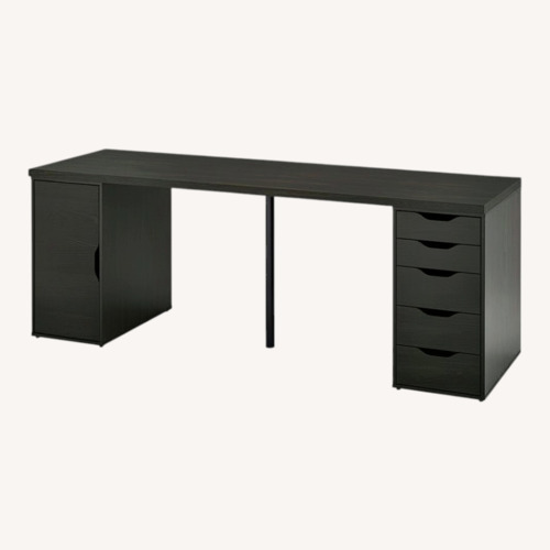 Used IKEA LAGKAPTEN / ALEX Black Wood Desk for sale on AptDeco