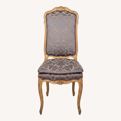 Used Vintage Carved Wood W Custom Velvet Upholstery Chair for sale on AptDeco