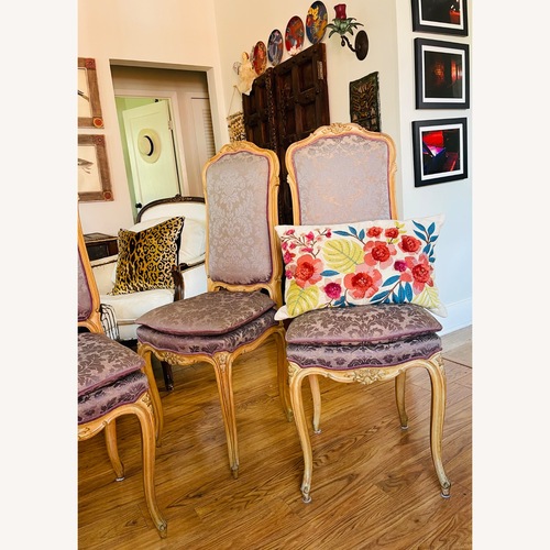 Used Vintage Carved Wood W Custom Velvet Upholstery Chair for sale on AptDeco