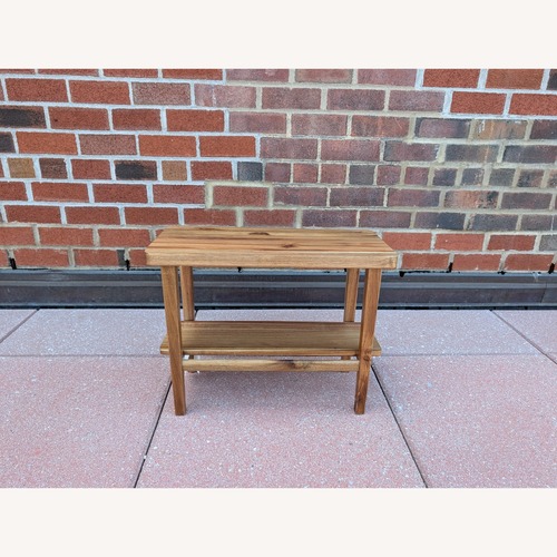 Used Zara Home Acacia Wood Shoe Storage Bench for sale on AptDeco