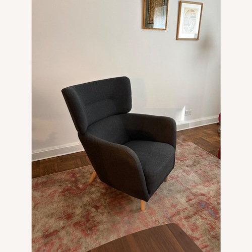 Used IKEA OSKARSHAMN Blue Fabric Accent Chair for sale on AptDeco