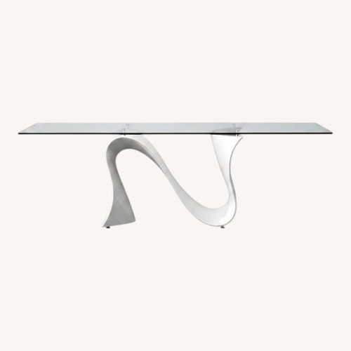 Used Tonin Casa Transparent Glass Dining Table for sale on AptDeco