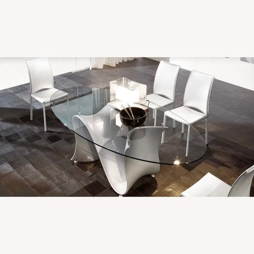 Used Tonin Casa Transparent Glass Dining Table for sale on AptDeco