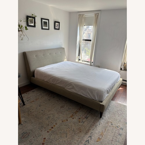 Used Room & Board Hoffman Natural Fabric Queen Bed for sale on AptDeco