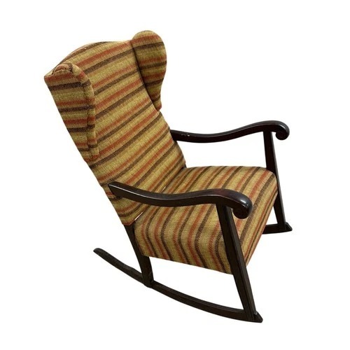 Used Vintage Style Upholstered Rocking Chair Wood Frame for sale on AptDeco