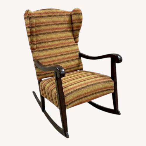 Used Vintage Style Upholstered Rocking Chair Wood Frame for sale on AptDeco
