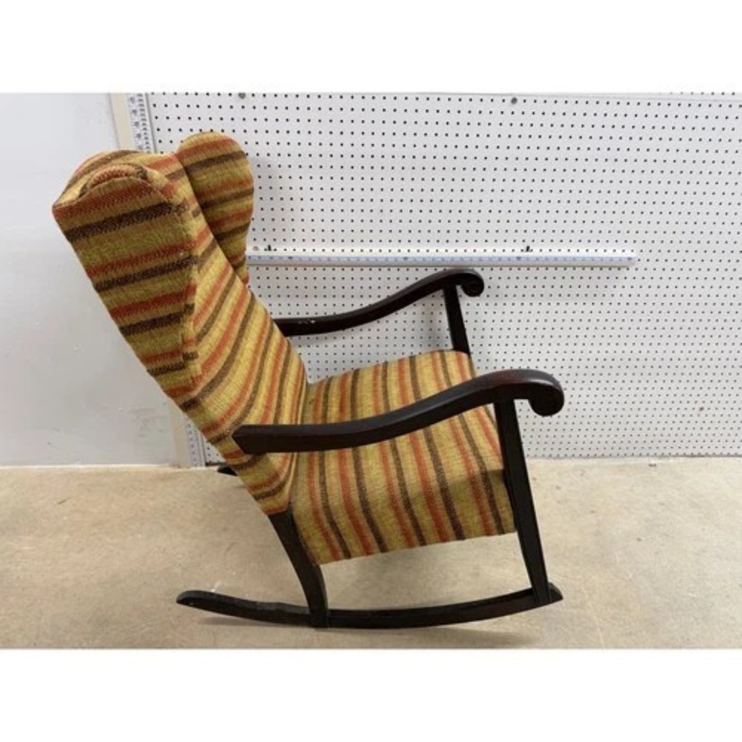 Vintage Style Upholstered Rocking Chair Wood Frame - image-8