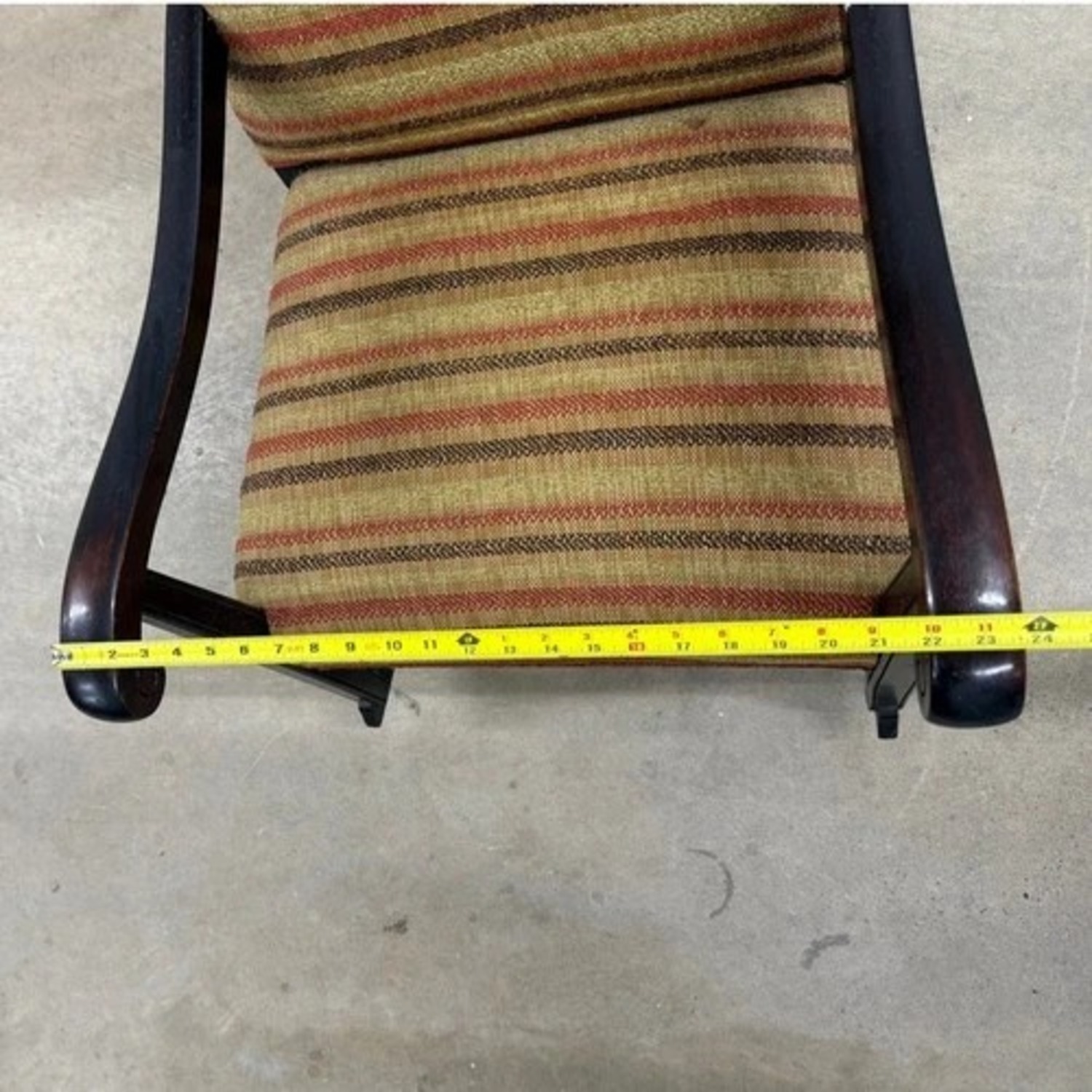 Vintage Style Upholstered Rocking Chair Wood Frame - image-7