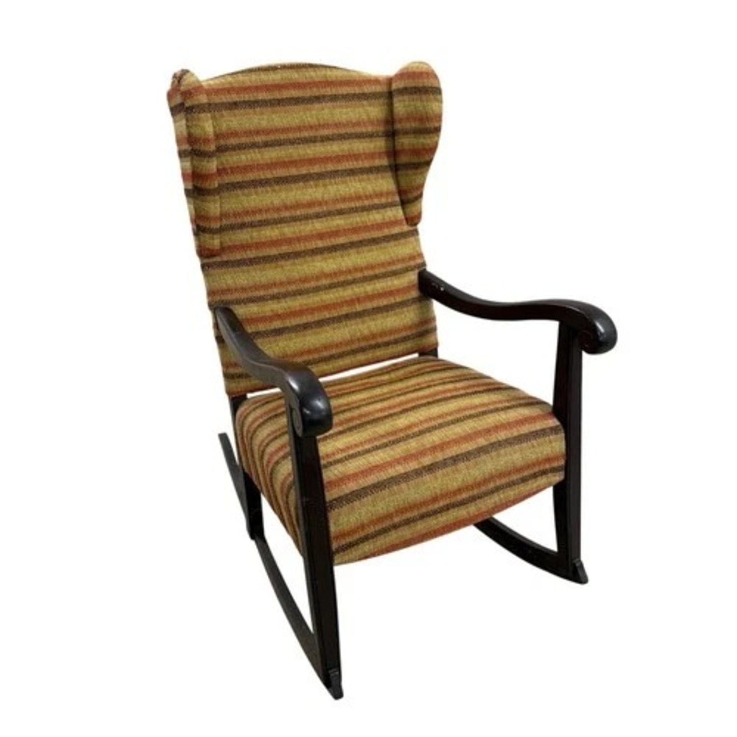 Vintage Style Upholstered Rocking Chair Wood Frame - image-2