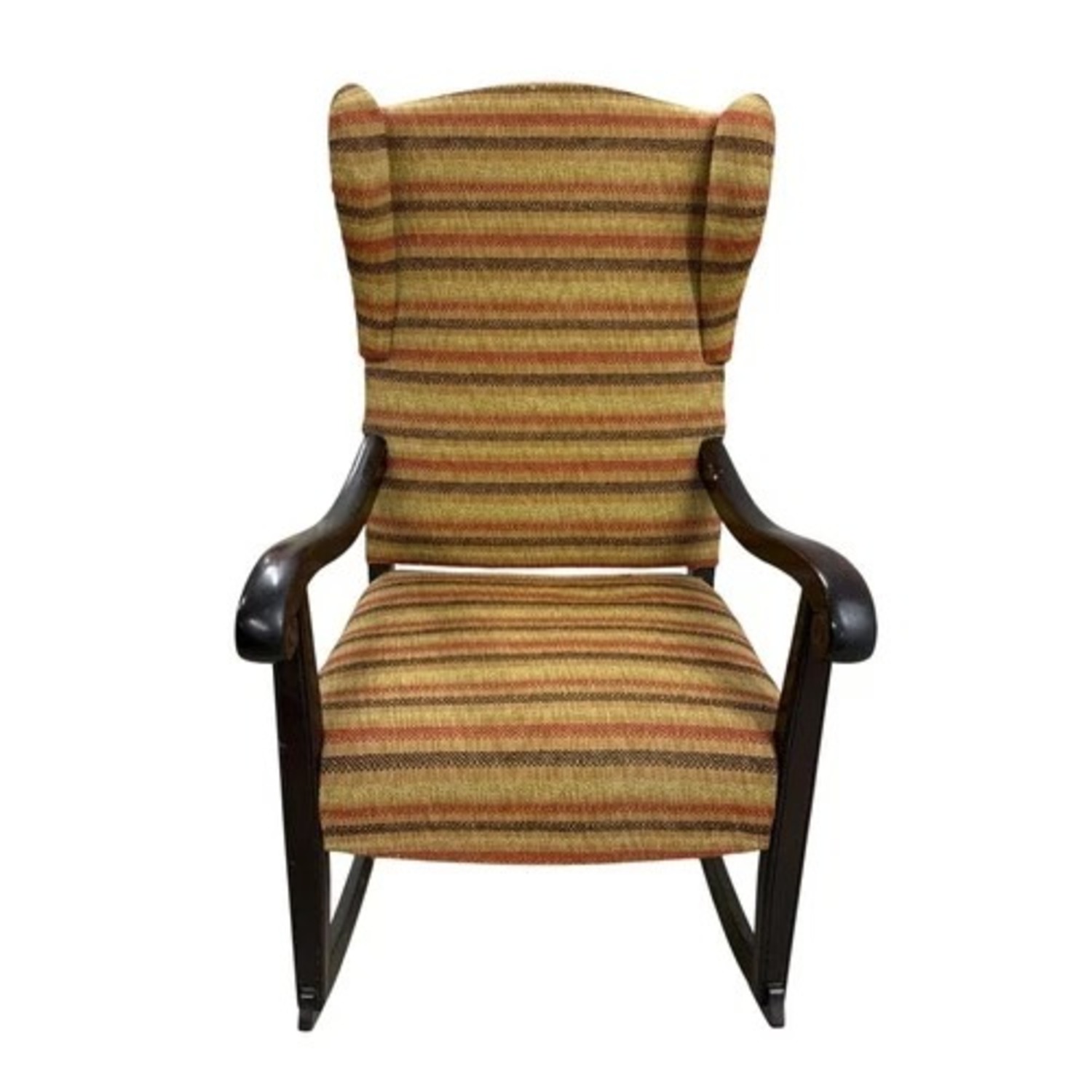 Vintage Style Upholstered Rocking Chair Wood Frame - image-3