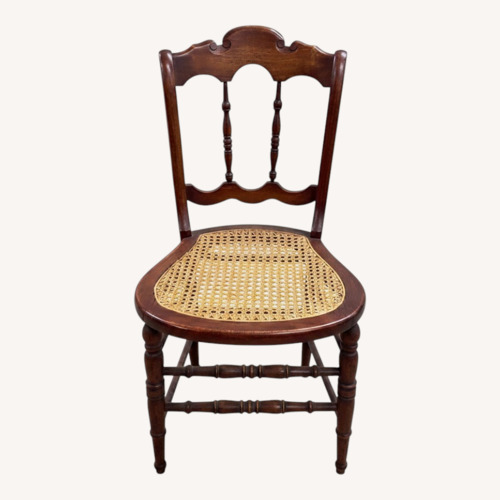 Used Vintage Wood Cane Seat Dining Chair Spindle Back for sale on AptDeco