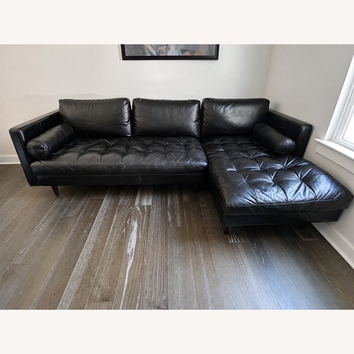 Used Joybird Briar Leather Sectional for sale on AptDeco