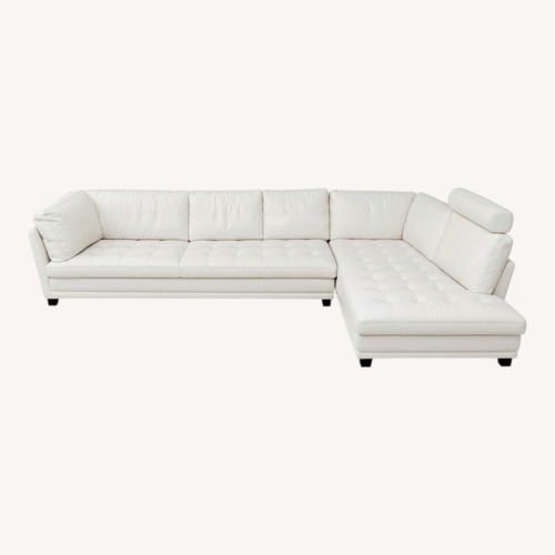 Used Roche Bobois Littoral White Leather Sofa for sale on AptDeco