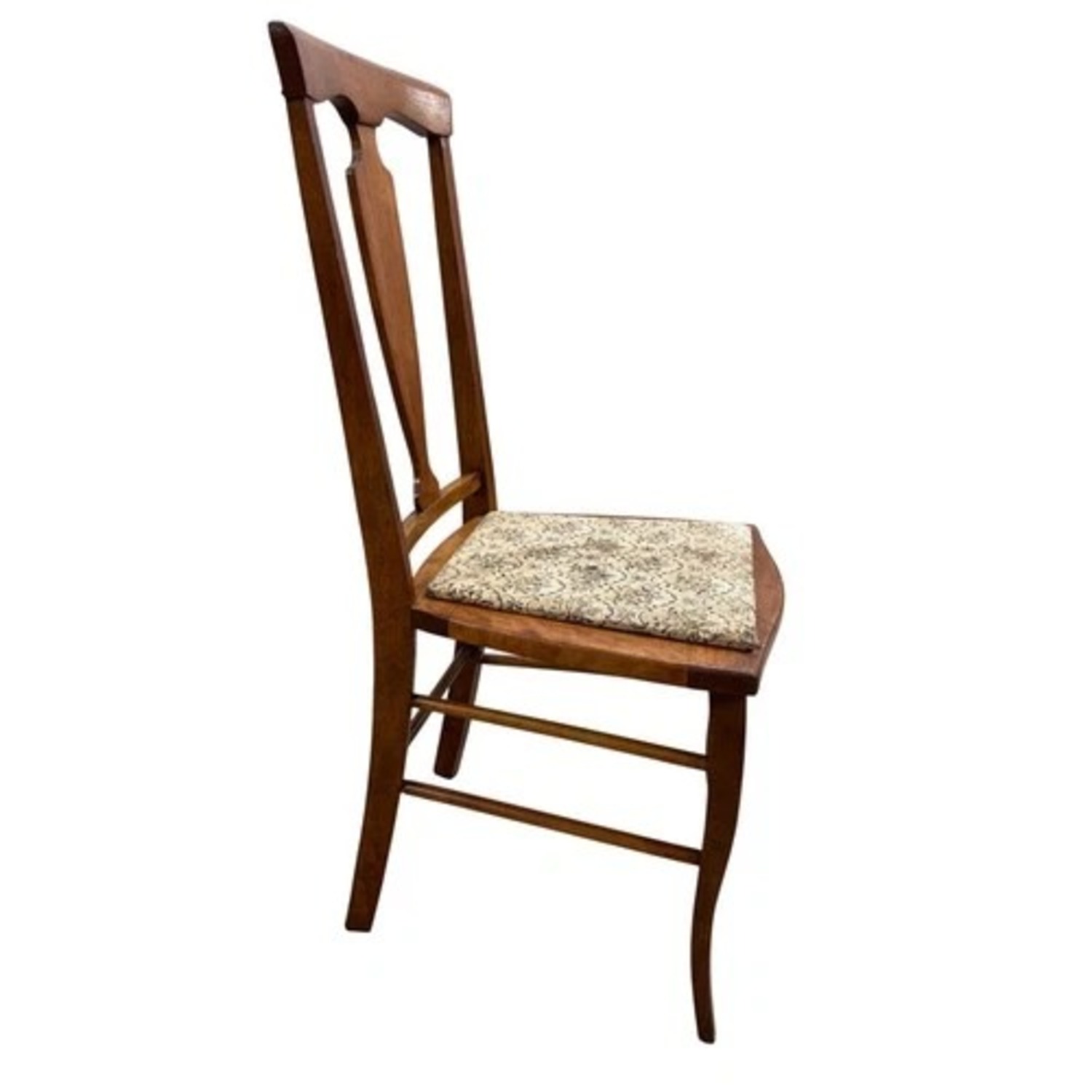 Vintage Wood Dining Side Chair Upholstered Seat - image-3
