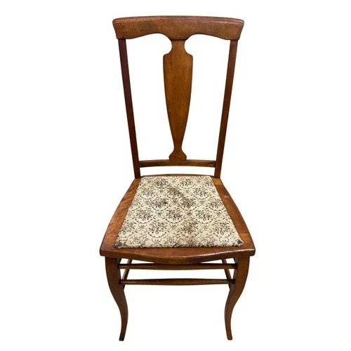 Used Vintage Wood Dining Side Chair Upholstered Seat for sale on AptDeco