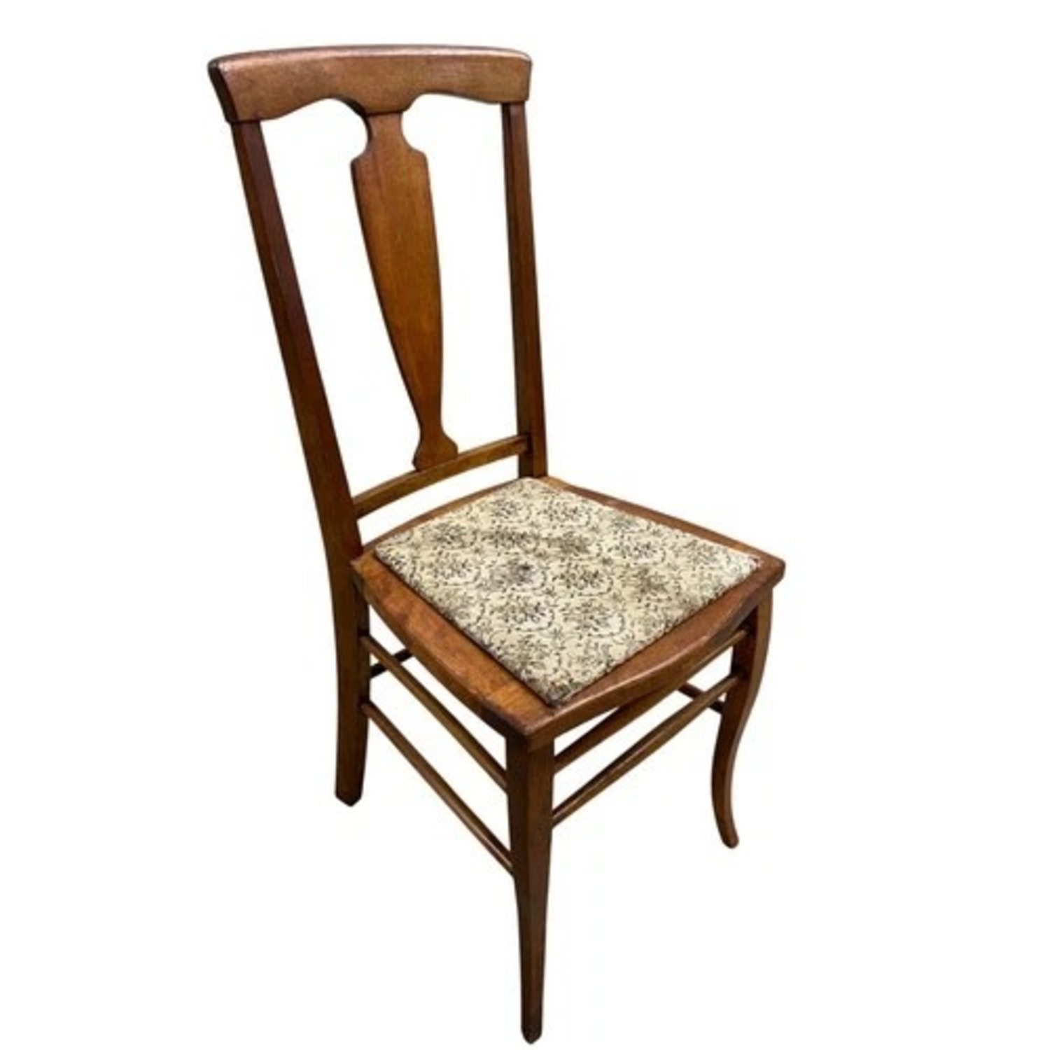 Vintage Wood Dining Side Chair Upholstered Seat - image-2