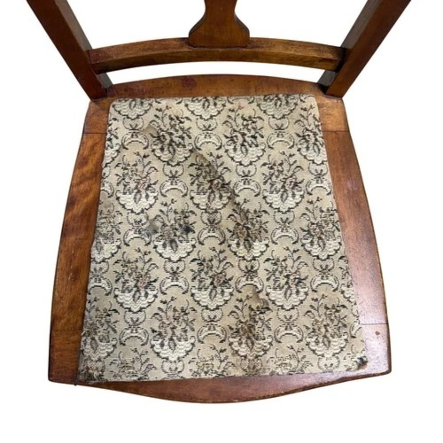 Vintage Wood Dining Side Chair Upholstered Seat - image-5