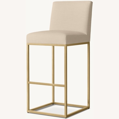 Used Restoration Hardware Emery Counter Stools – 3 | Sand | Brass for sale on AptDeco