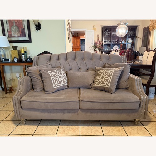 Used Comfyco Furniture Dark Brown Fabric 2 Seater Sofa for sale on AptDeco