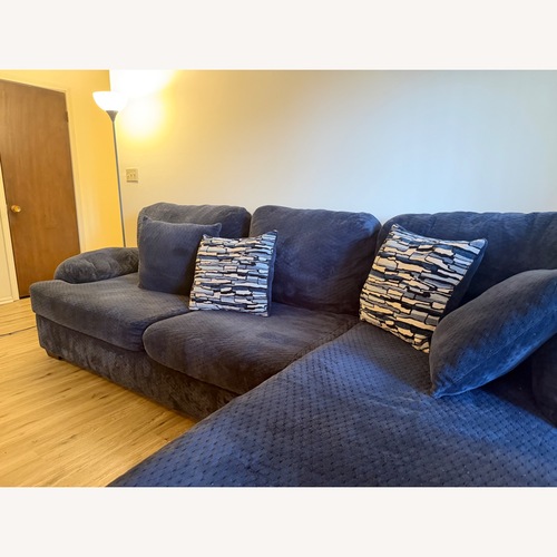 Used Blue Fabric 2 Piece Sectional for sale on AptDeco
