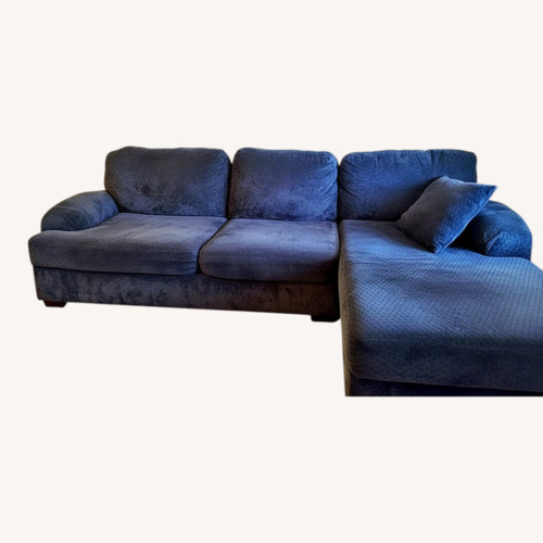Used Blue Fabric 2 Piece Sectional for sale on AptDeco