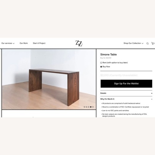 Used ZZ Driggs Simone Table (Desk) for sale on AptDeco