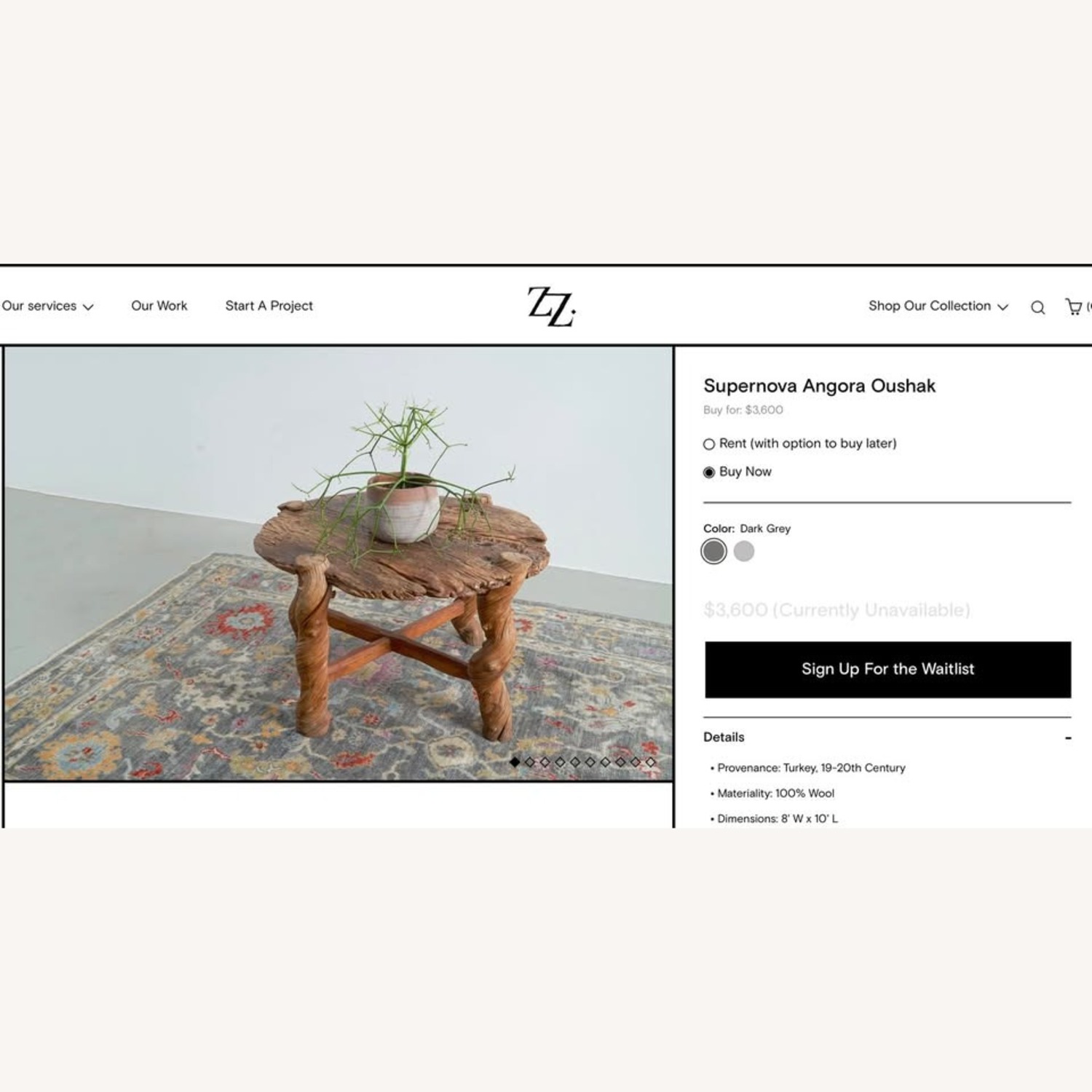 ZZ Driggs Supernova Angora Oushak Area Rug - image-7