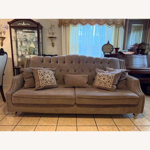 Used Comfyco Furniture Alabama White Fabric 3+ Seater Sofa for sale on AptDeco