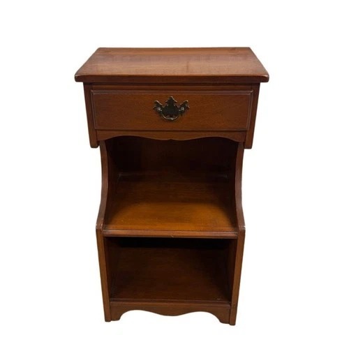 Used Whitney Birch Wood Nightstand Table Drawer Shelf for sale on AptDeco