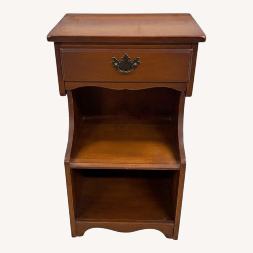 Used Whitney Birch Wood Nightstand Table Drawer Shelf for sale on AptDeco