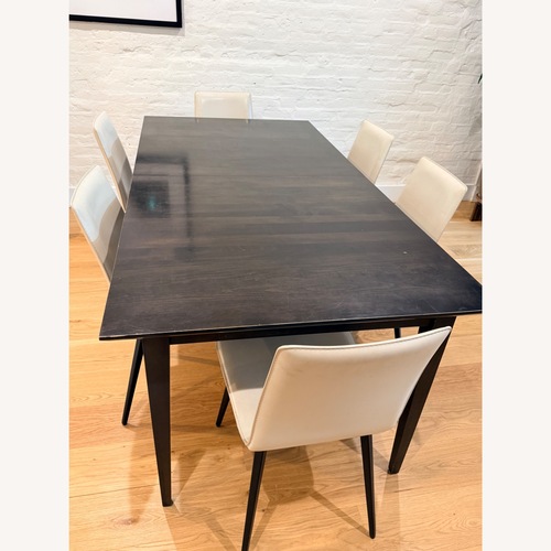 Used Room & Board Adams Dark Brown Wood Veneer Dining Set for sale on AptDeco