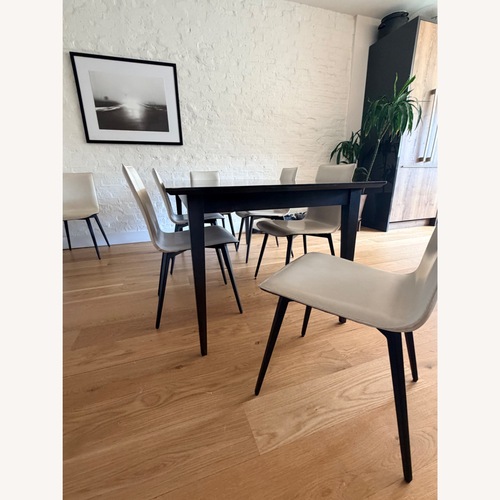 Used Room & Board Hirsch Light Gray Leather Dining Chair for sale on AptDeco
