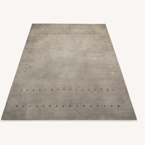 Used Light Gray Wool Area Rug 9' x 12' for sale on AptDeco