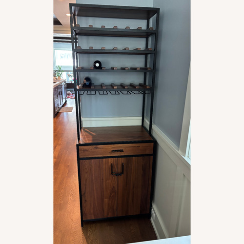 Used Crate & Barrel All Wood Wine Bar Cart for sale on AptDeco