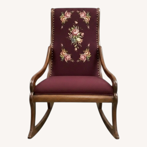 Used Vintage Needlepoint Upholstered Rocking Chair for sale on AptDeco