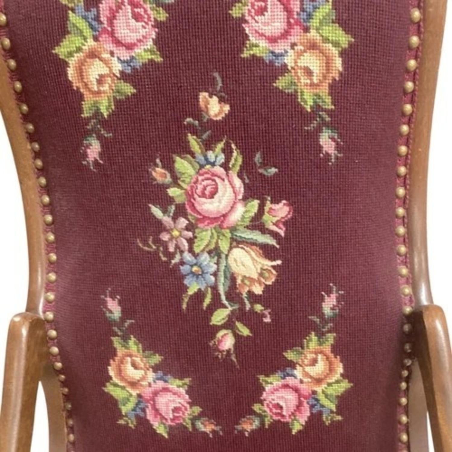 Vintage Needlepoint Upholstered Rocking Chair - image-2