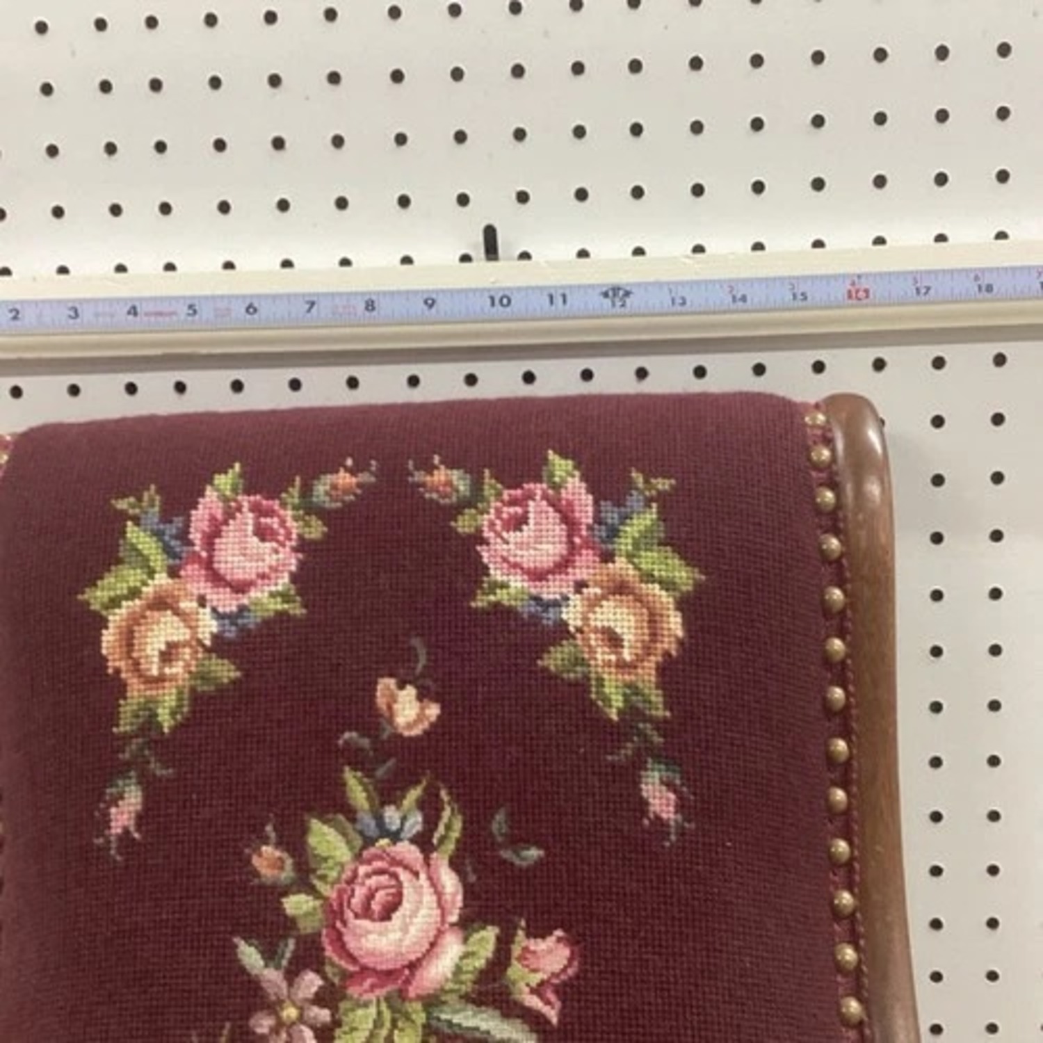Vintage Needlepoint Upholstered Rocking Chair - image-7