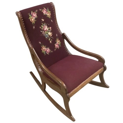 Used Vintage Needlepoint Upholstered Rocking Chair for sale on AptDeco