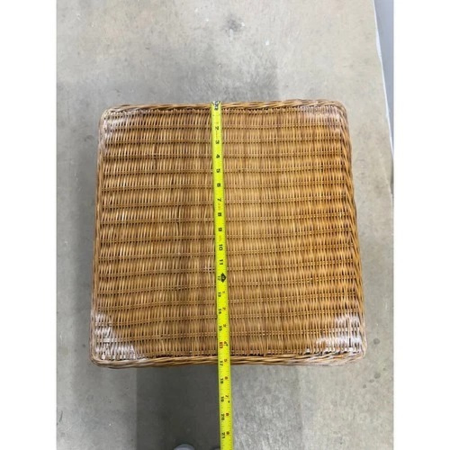 Vintage Wicker Rattan 1-Drawer Side Table - image-9