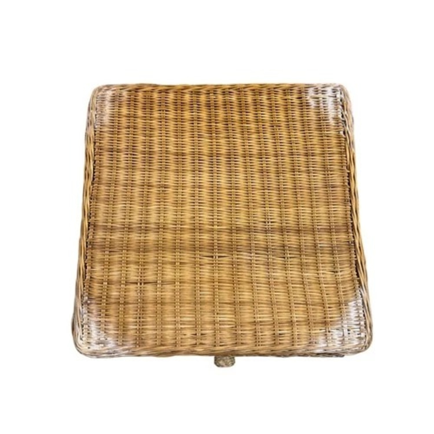 Vintage Wicker Rattan 1-Drawer Side Table - image-4