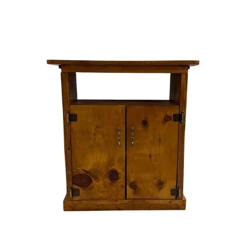 Used Rustic Knotty Pine Accent Cabinet With Shelf for sale on AptDeco
