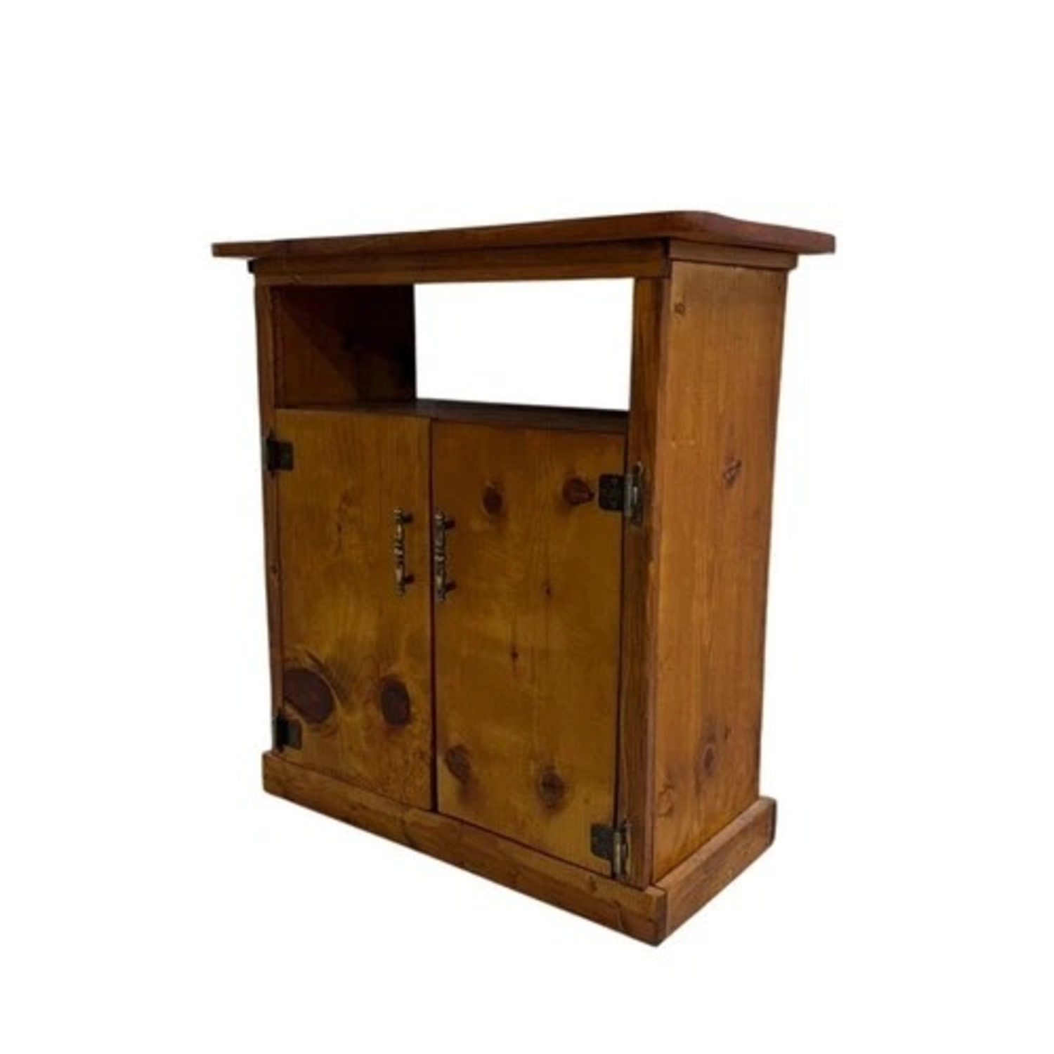 Rustic Knotty Pine Accent Cabinet With Shelf - image-2